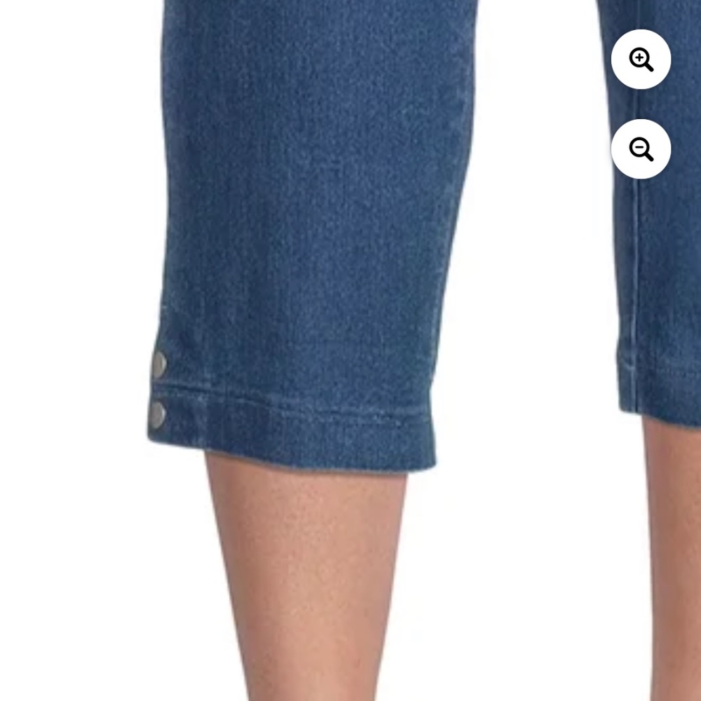 Just My Size Women’s Plus Medium Stonewash Snap Hem Cropped Pants Size 1X NWT - Picture 8 of 10